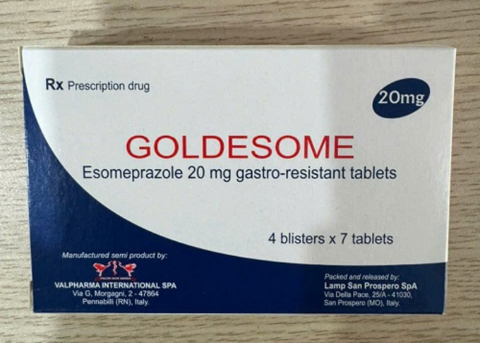 Thuốc Goldesome 20mg Valpharma điều trị loét dạ dày tá tràng lành tính (4 vỉ x 7 viên)