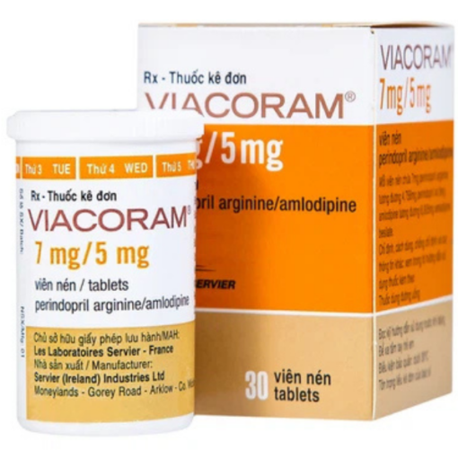 Thuốc Viacoram 7mg/5mg Servier điều trị tăng huyết áp vô căn (30 viên)