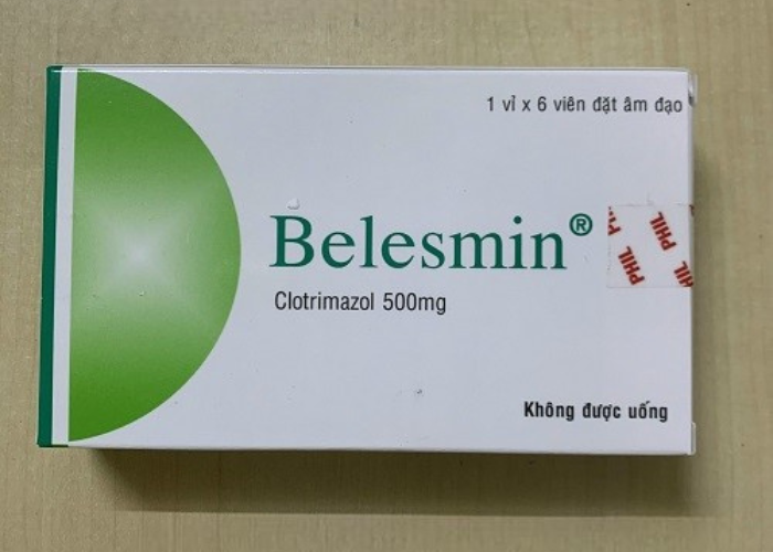 Viên Belesmin 500mg PHIL Inter Pharma điều trị nấm âm đạo do Candida albicans (Hộp 1 vỉ x 6 viên) 