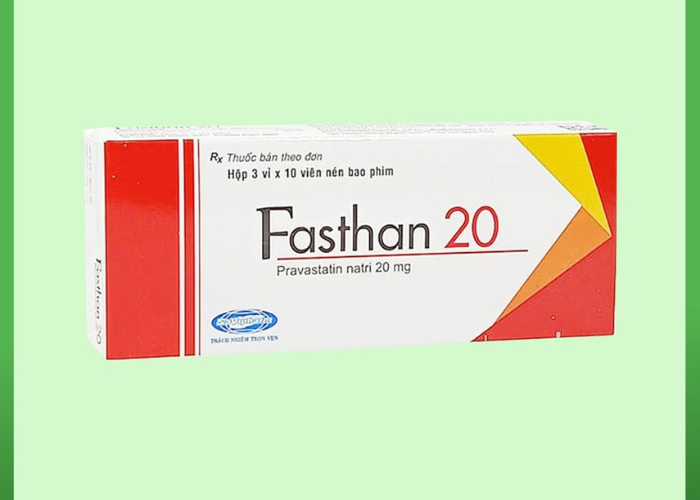 Viên nén bao phim Fasthan 20 20mg Savi điều trị rối loạn lipid máu, dự phòng biến cố tim mạch điều trị hạ Cholesterol máu (Hộp 3 vỉ x 10 viên)