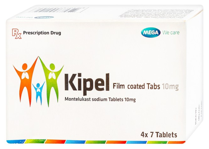 Viên nén Kipel 10mg MEGA We care phòng và điều trị hen phế quản, co thắt phế quản (4 vỉ x 7 viên)