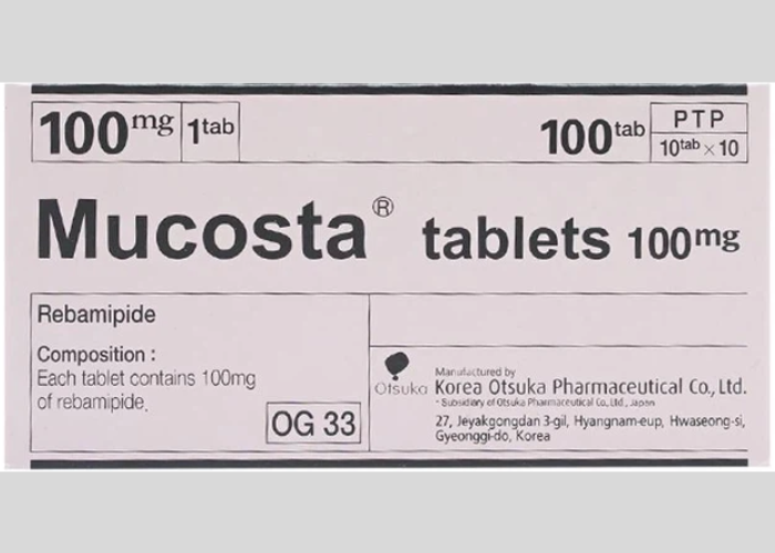 Viên nén Mucosta tablets 100mg Otsuka điều trị loét dạ dày, viêm niêm mạc dạ dày (10 vỉ x 10 viên)