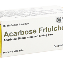 Thuốc Acarbose Friulchem 50mg Famar hỗ trợ điều trị đái tháo đường típ 2 (9 vỉ x 10 viên)
