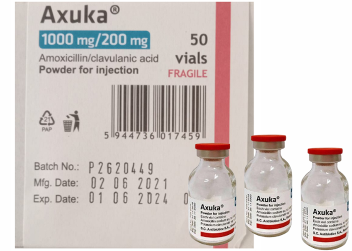 Axuka Antibiotice điều trị các nhiễm khuẩn (Hộp 50 lọ)