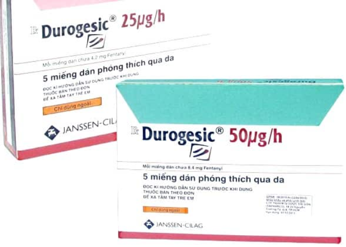 Durogesic 50mcg/h – 25mcg/h miếng dán giảm đau (Hộp 5 miếng)