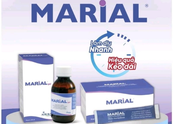 Gel Marial chống trào ngược dạ dày thực quản, bảo vệ, tái tạo và phục hồi niêm mạc họng (20 gói x 15ml)
