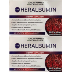 Thuốc Heralbumin Nutrimed International điều trị suy gan, suy thận (Hộp 1 lọ 60 viên nang)