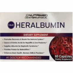 Thuốc Heralbumin Nutrimed International điều trị suy gan, suy thận (Hộp 1 lọ 60 viên nang)