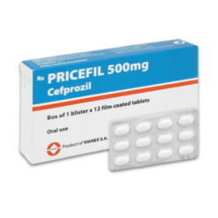 Thuốc Pricefil 500mg Vianex điều trị nhiễm khuẩn đường hô hấp (1 vỉ x 12 viên)