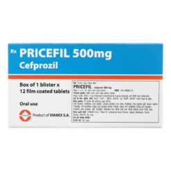 Thuốc Pricefil 500mg Vianex điều trị nhiễm khuẩn đường hô hấp (1 vỉ x 12 viên)