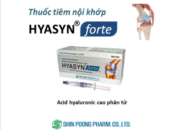 Thuốc tiêm Hyasyn Forte Shinpoong Deawoo điều trị viêm khớp gối (3 cây x 2ml)