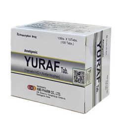 Thuốc Yuraf Tab KMS Pharm trị các cơn đau trung bình đến nặng (10 vỉ x 10 viên)