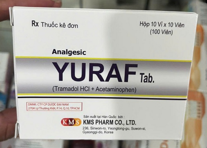 Thuốc Yuraf Tab KMS Pharm trị các cơn đau trung bình đến nặng (10 vỉ x 10 viên)