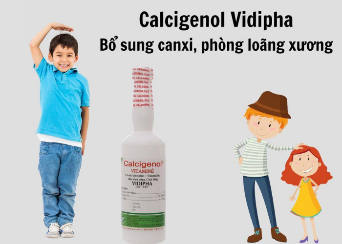 Dung dịch Calcigenol Vidipha bổ sung calci cho khẩu phần ăn, phòng ngừa còi xương do dinh dưỡng (360g)