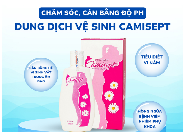 Dung dịch Camisept USP phòng ngừa nấm phụ khoa (200ml)