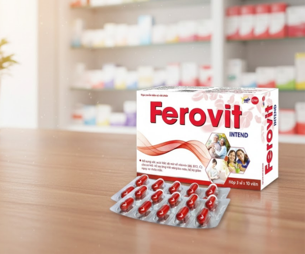 Thuốc Ferovit Intend bổ sung sắt, acid folic cho cơ thể giảm nguy cơ thiếu máu (Hộp 30 viên)