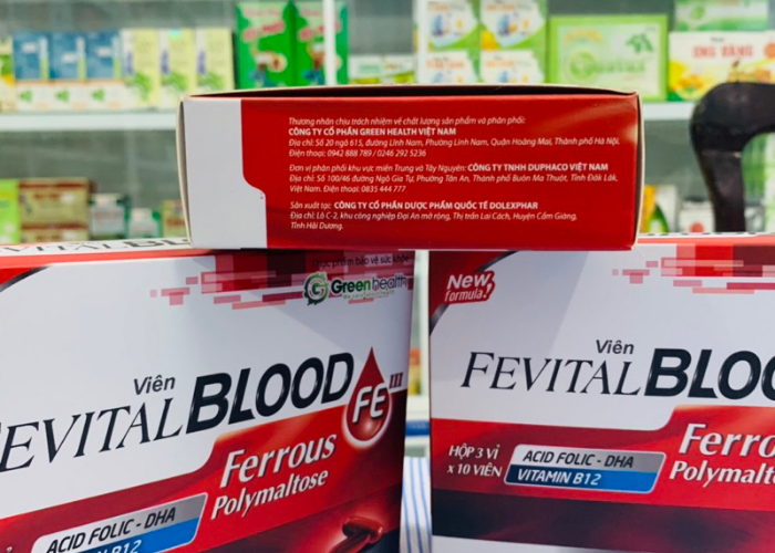 FEVITAL BLOOD Greenhealth Bổ sung sắt, vitamin và khoáng chất cho phụ nữ trong thời kì mang thai và cho con bú (Hộp 3 vỉ x 10 viên)