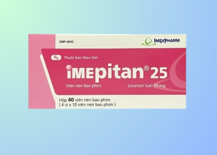 Thuốc Imepitan 25mg Agimexpharm điều trị tăng huyết áp (4 vỉ x 10 viên)