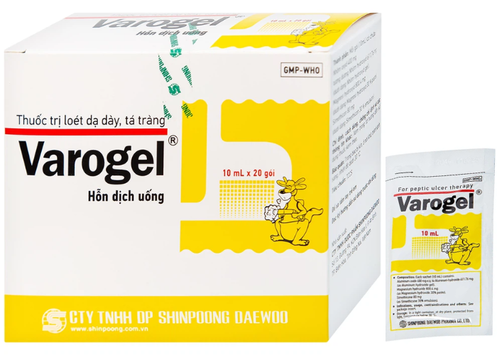 Hỗn dịch uống Varogel Shinpoong Deawoo điều trị viêm loét dạ dày, tá tràng (20 gói x 10ml)