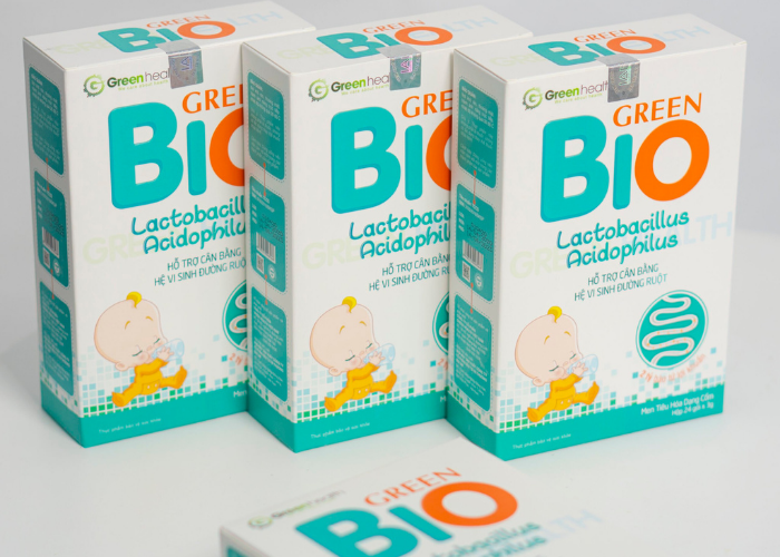 Men vi sinh Green Bio hỗ trợ hệ tiêu hóa và cân bằng vi sinh đường ruột (hộp 24 gói)