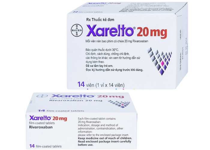 Thuốc Xarelto 20mg Bayer dự phòng đột quỵ và thuyên tắc mạch toàn thân (1 vỉ x 14 viên)