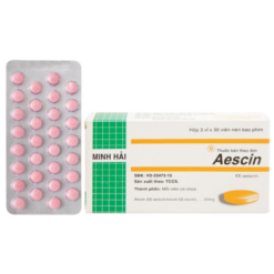 Thuốc Aescin 20mg điều trị thiểu năng tĩnh mạch mãn tính, giãn tĩnh mạch chân, trĩ (3 vỉ x 30 viên)