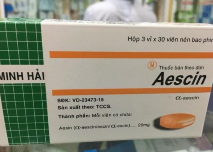 Thuốc Aescin 20mg điều trị thiểu năng tĩnh mạch mãn tính, giãn tĩnh mạch chân, trĩ (3 vỉ x 30 viên)
