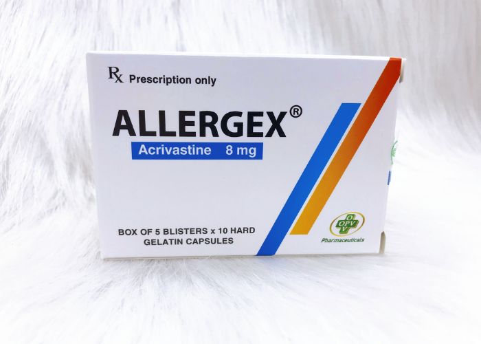 Thuốc Allergex 8mg OPV điều trị viêm mũi dị ứng, mày đay vô căn mạn tính (5 vỉ x 10 viên)