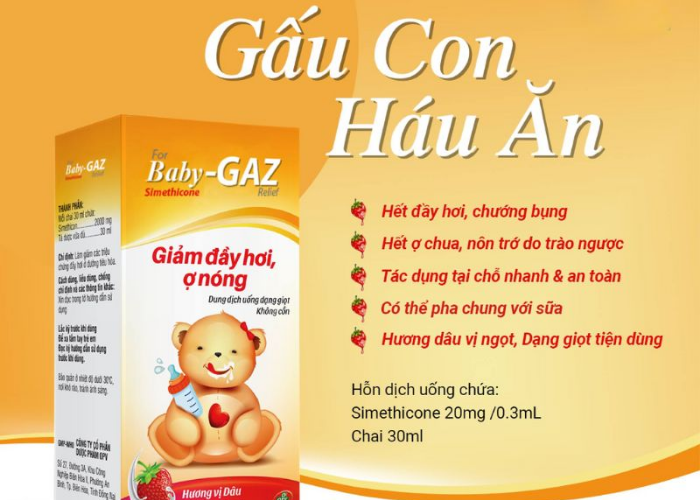 Thuốc Babygaz Opv hương dâu giảm các triệu chứng đầy hơi ở đường tiêu hóa (30ml)