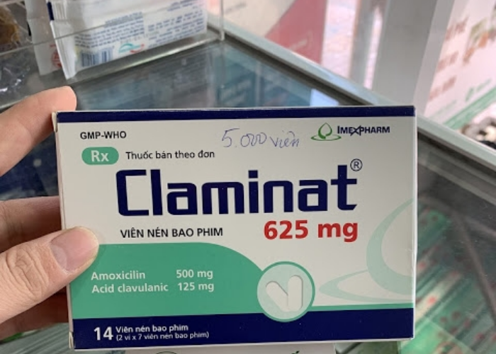 Thuốc Claminat 625mg Imexpharm điều trị nhiễm trùng (2 vỉ x 7 viên)