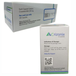 Thuốc Crizonix 250mg điều trị ung thư phổi không tế bào nhỏ (NSCLC) có đột biến ALK hoặc ROS1 ( Hộp 60 viên)