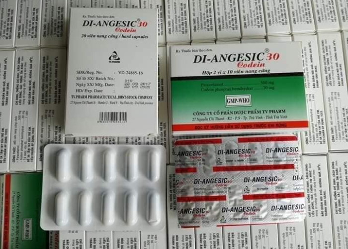 Thuốc Di-Angesic 30 Codein Tv.Pharm giảm đau cấp tính mức độ trung bình (2 vỉ x 10 viên)