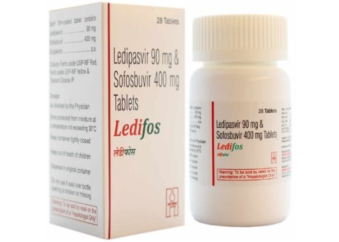 Thuốc Ledifos 90mg/400mg Hetero Healthcare điều trị nhiễm virus viêm gan C (Hộp 28 viên)