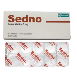 Thuốc Sedno BV Pharma trị viêm mũi dị ứng, mày đay (1 vỉ x 10 viên)
