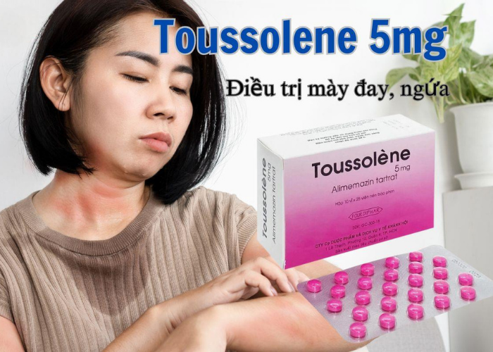 Thuốc Toussolène 5mg Khahopharma điều trị mày đay và ngứa (10 vỉ x 25 viên)