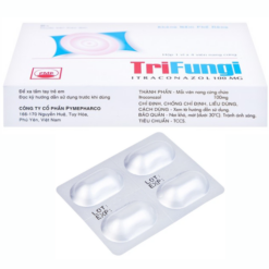 Thuốc Trifungi Pymepharco điều trị nhiễm nấm Candida ở miệng và họng (1 vỉ x 4 viên)