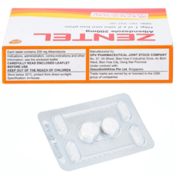Thuốc Zentel Albendazole 200mg OPV điều trị các loại giun đường ruột nhạy cảm (1 vỉ x 2 viên)