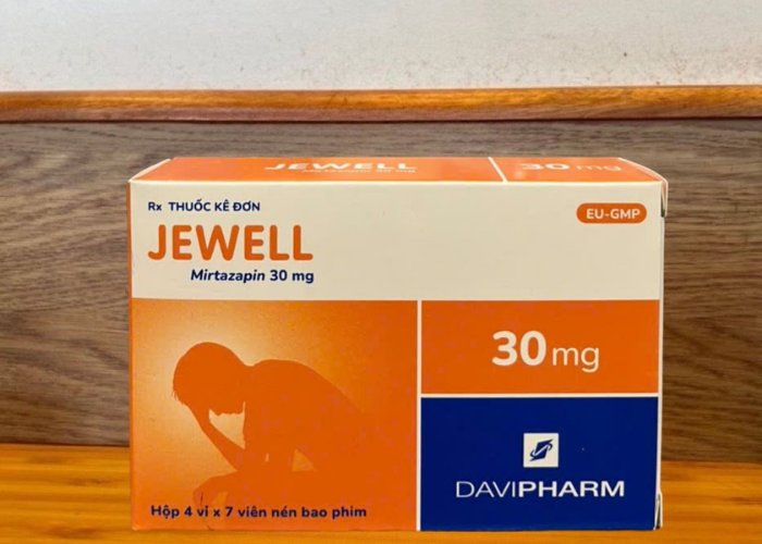 Viên nén Jewell 30mg Davipharm điều trị các đợt trầm cảm nặng (4 vỉ x 7 viên)