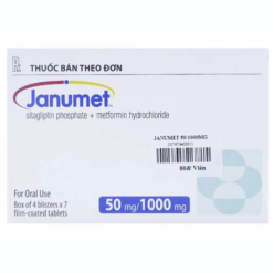 Viên nén Janumet 50mg/1000mg MSD điều trị đái tháo đường típ 2 (4 vỉ x 7 viên)