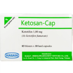 Thuốc Ketosan-Cap 1mng Hasan phòng ngừa hen phế quản, điều trị viêm mũi dị ứng (3 vỉ x 10 viên)