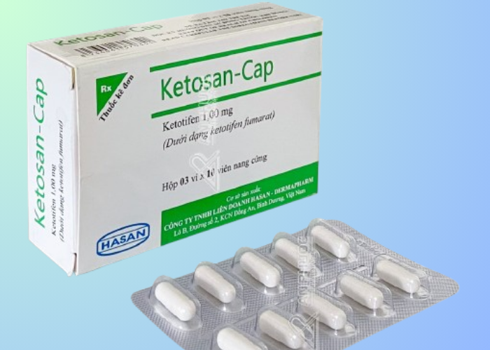 Thuốc Ketosan-Cap 1mng Hasan phòng ngừa hen phế quản, điều trị viêm mũi dị ứng (3 vỉ x 10 viên)