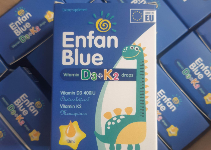 Enfan Blue Vitamin D3+K2 Drops Global Pharma bổ sung vitamin D3, vitamin K2 cho trẻ (10ml)