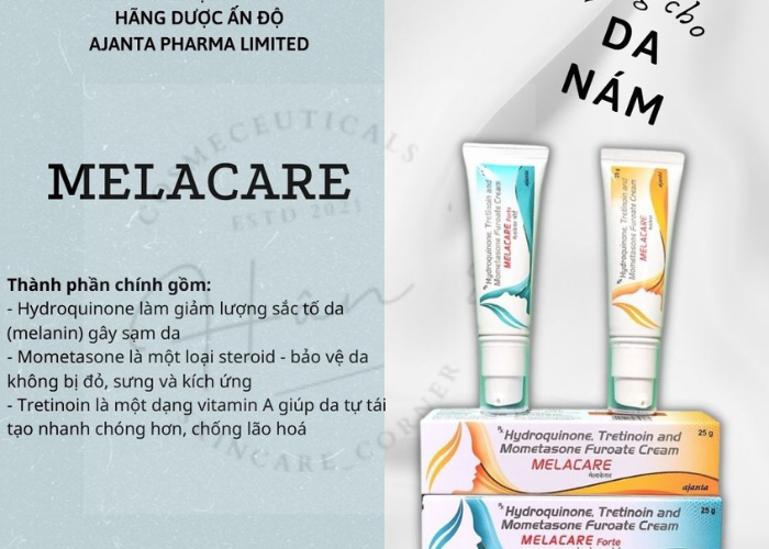Kem trị nám Ajanta Melacare Forte giúp điều trị các trường hợp nám da (25g)