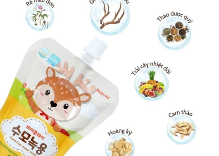 Nước gạc nhung hươu ByPlay Sumo Deer Antler Liquid cải thiện hệ tiêu hóa, ít ốm vặt (80ml)