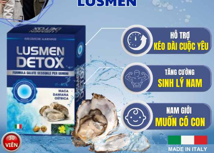 Viên uống bổ thận Lusmen Detox Alpha Pharma giúp tăng cường sức khỏe và sinh lực cho nam giới (2 vỉ x 15 viên)