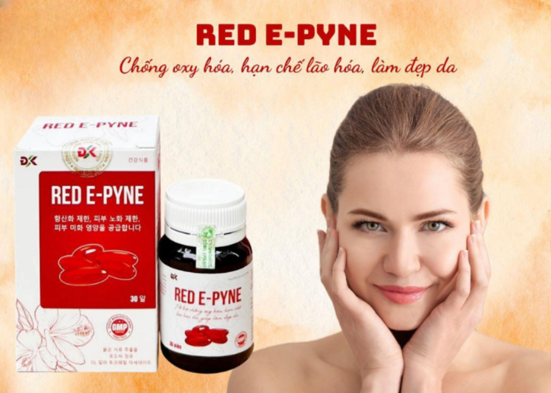 Viên uống Red E-Pyne Mediphar giúp bảo vệ làn da khỏi các tác động xấu (3 vỉ x 10 viên)