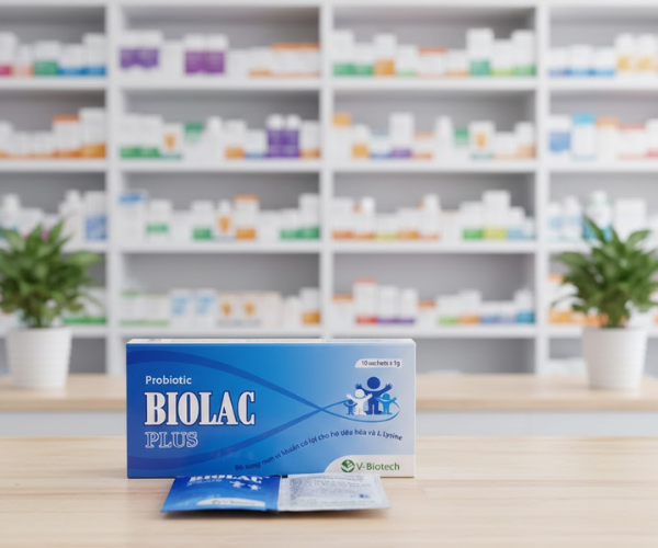 Men vi sinh Biolac Plus hỗ trợ tiêu hóa (Hộp 10 gói x 1g)