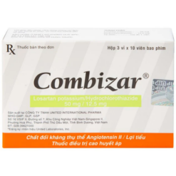 Thuốc Combizar 50mg/12.5mg trị tăng huyết áp (Hộp 3 Vỉ x 10 Viên)