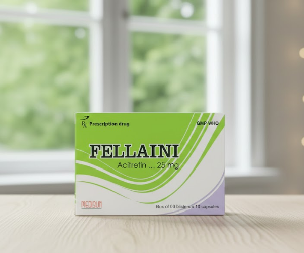 Thuốc Fellaini 25mg điều trị vẩy nến và bệnh ngoài da (Hộp x 3 Vỉ x 10 Viên)