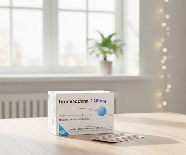 Thuốc Fexofenaderm 120mg trị viêm mũi dị ứng, mày đay (Hộp 100 Viên)